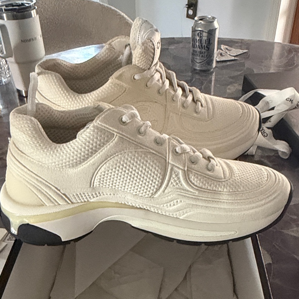 Chanel calfskin cc logo sneakers brand new 6.5